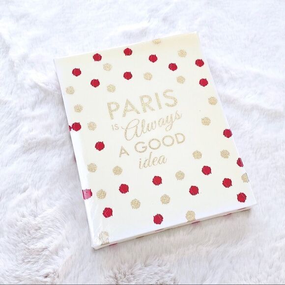 Paris Is Always a Good Idea Audrey Hepburn Quote Canvas Print White Pink Gold - Picture 1 of 7